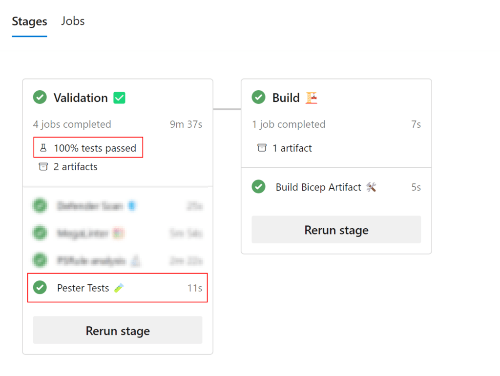 Pipeline overview unit tests with Azure Bicep modules