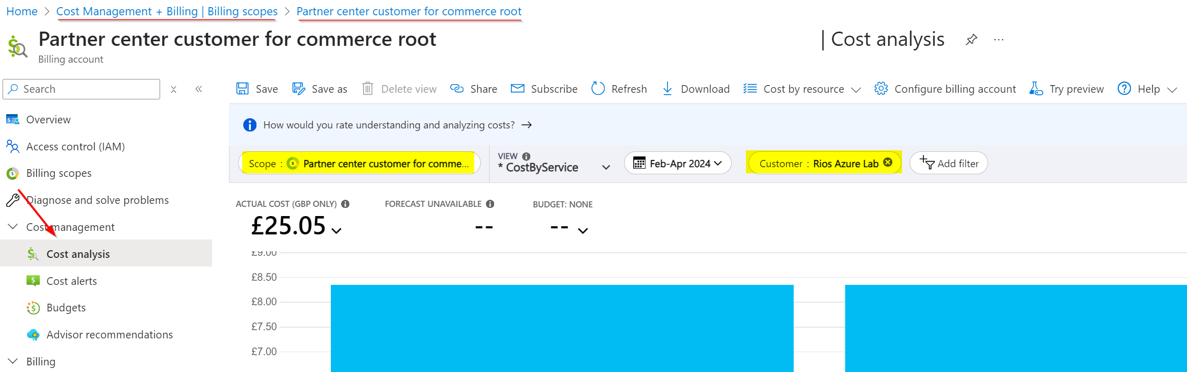 Azure Lighthouse Cost Management