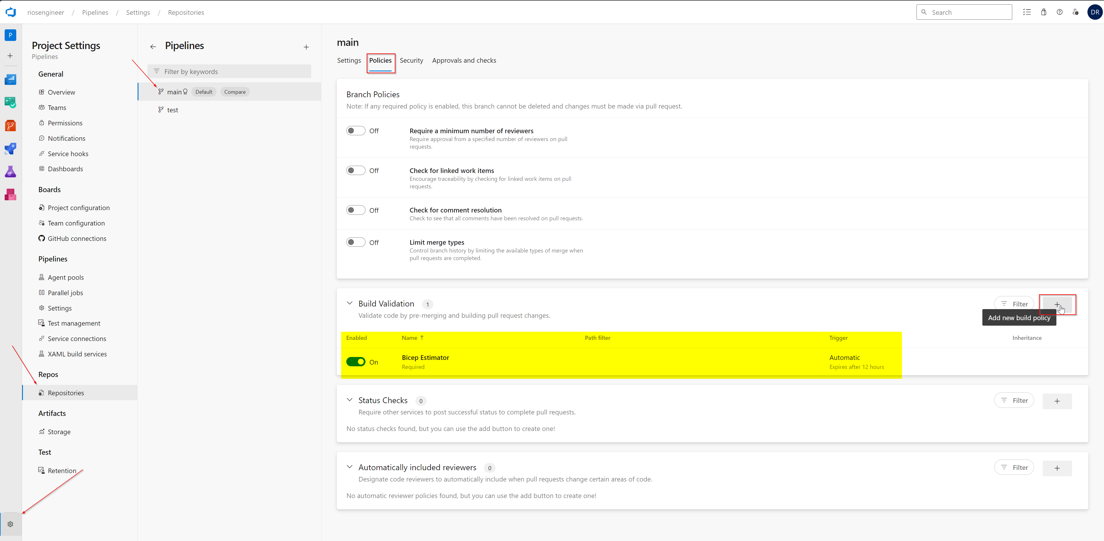 ADO Build Policy - azure cost estimator