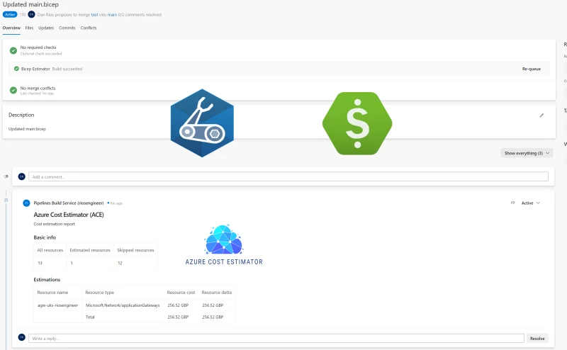 Get Azure cost estimates in Azure DevOps PR comments with Bicep