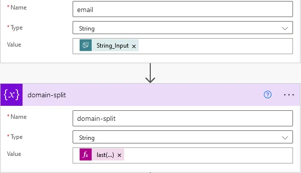 logic app variable email split screenshot