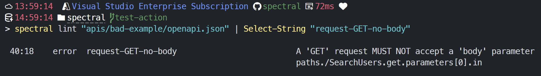 Spectral custom rule