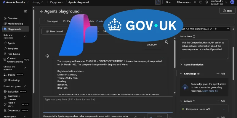 Integrating Companies House with Azure AI Agent in Foundry Using OpenAPI