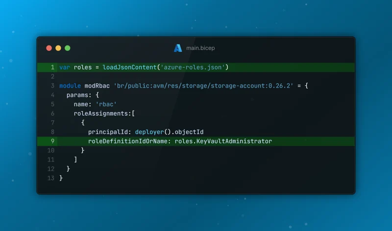 Using Shared Variable File Pattern to simplify Azure Roles In Bicep